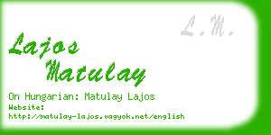 lajos matulay business card